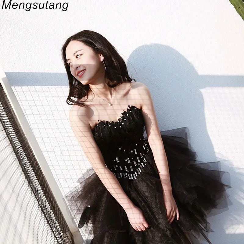 Robe de soiree сексуальное черное бальное платье принцессы без бретелек вечерние