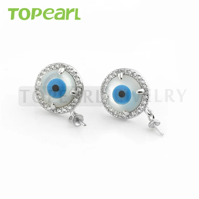 9EM150 ювелирные изделия Topearl 5 пар/лот 925 стерлингового серебра Devils глаз цирконовая