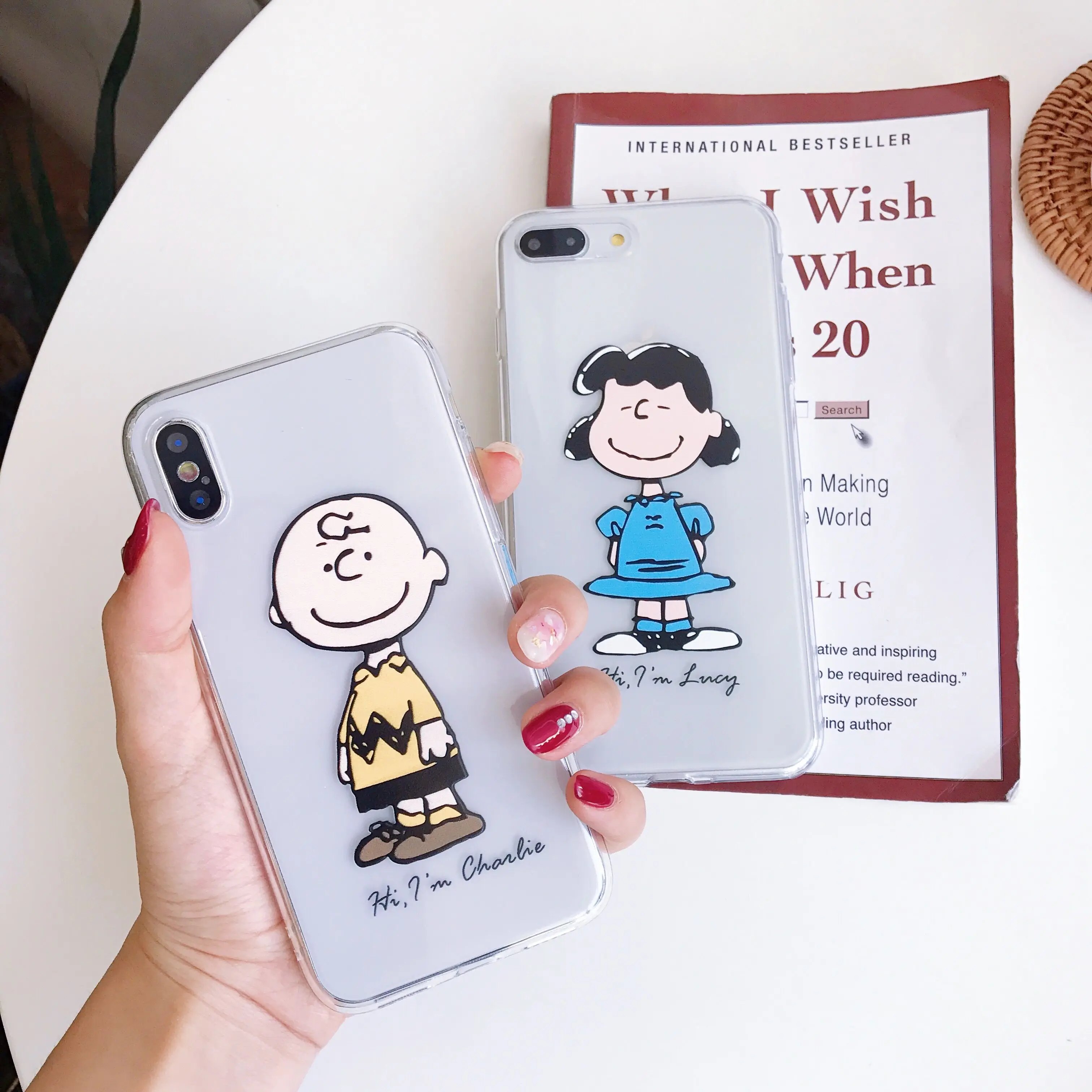 New Charlie Brown cartoon case For iphone Xs MAX Xr X 6 6splus 8 7plus Back Cover Cute couple love candy soft TPU phone cases |