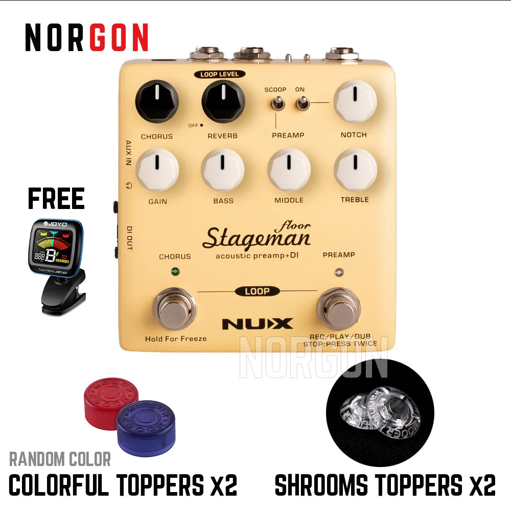 Напольная акустическая гитара NUX Stageman Preamp DI Notch фильтр универсальные педаль