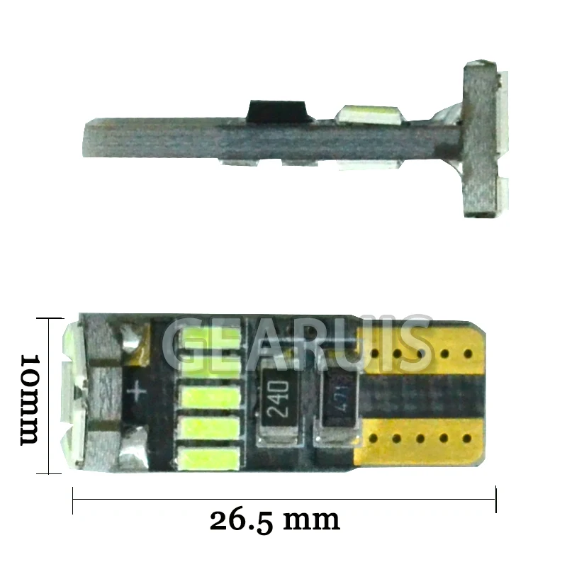 100X ледяная синяя автомобильная светодиодная лампа заднего света T10 15 SMD 4014 Non polor 194