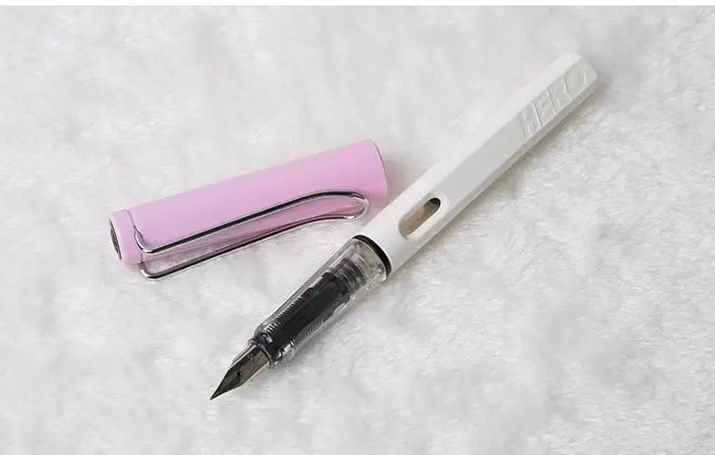 Light purple white 7 цветов, продукт, пластиковая ручка HERO 359 EF, перо серебряного цвета, Подарочная авторучка для каллиграфии - Цвет: Light purple white