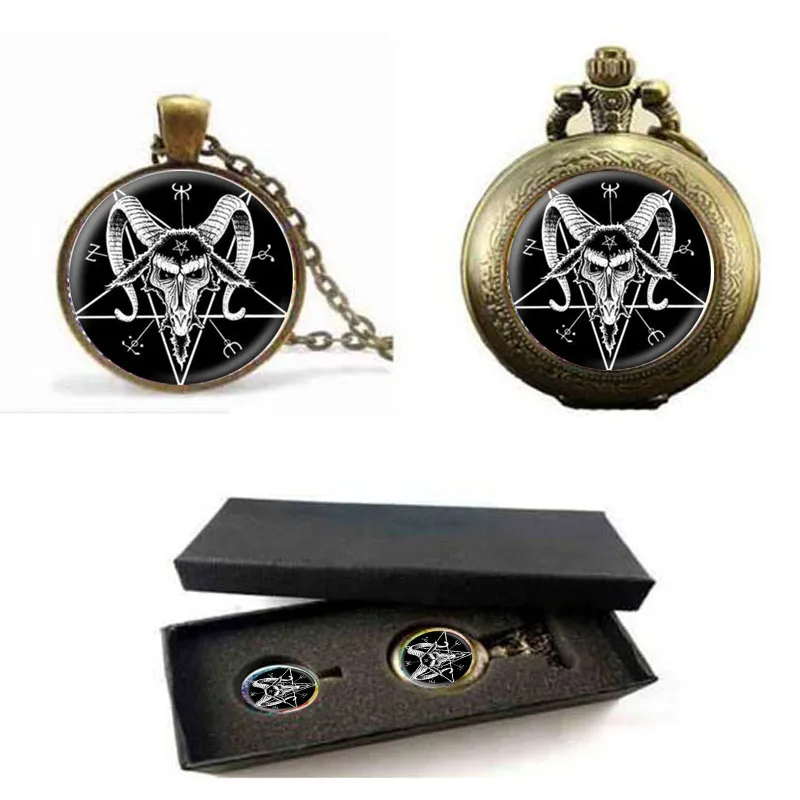 Мужские и женские карманные часы с подвеской в виде головы козы 3 цвета|pentagram