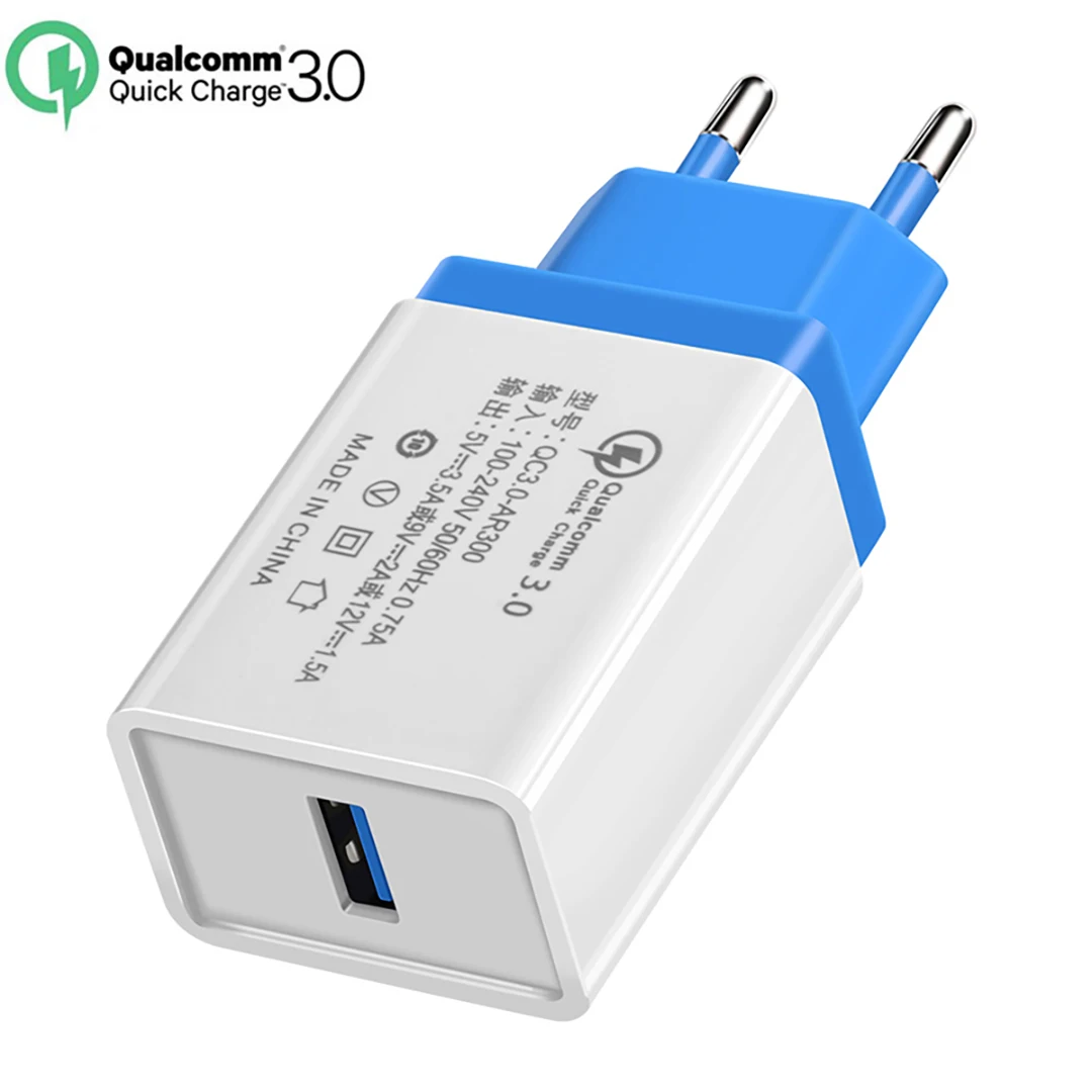 5 в QC 3,0 USB зарядное устройство для путешествий, настенное зарядное устройство для мобильного телефона, быстрая зарядка, штепсельная вилка европейского стандарта, быстрое зарядное устройство переменного тока для iPhone 7 Xiaomi Mi9 huawei