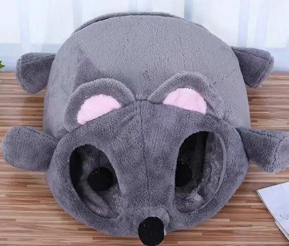 Gray Серая кровать в форме мыши для маленьких кошек, собак, пещерная кровать, съемная подушка, водонепроницаемая Нижняя кошка, домик для кошек, товары для домашних животных - Цвет: Gray
