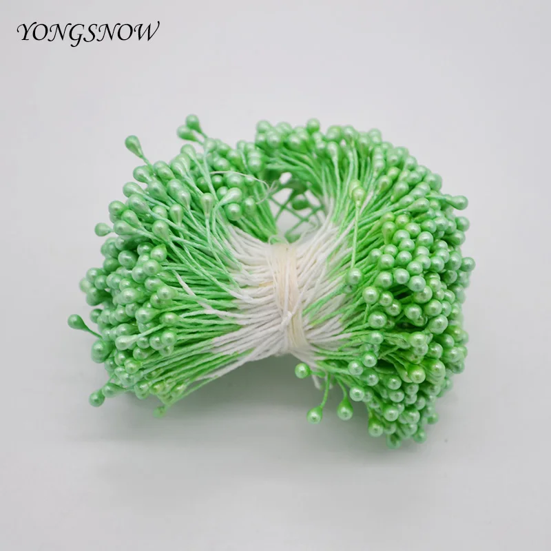 500 шт./лот Искусственные цветы с двумя тычинками перламутровые открытки сделай