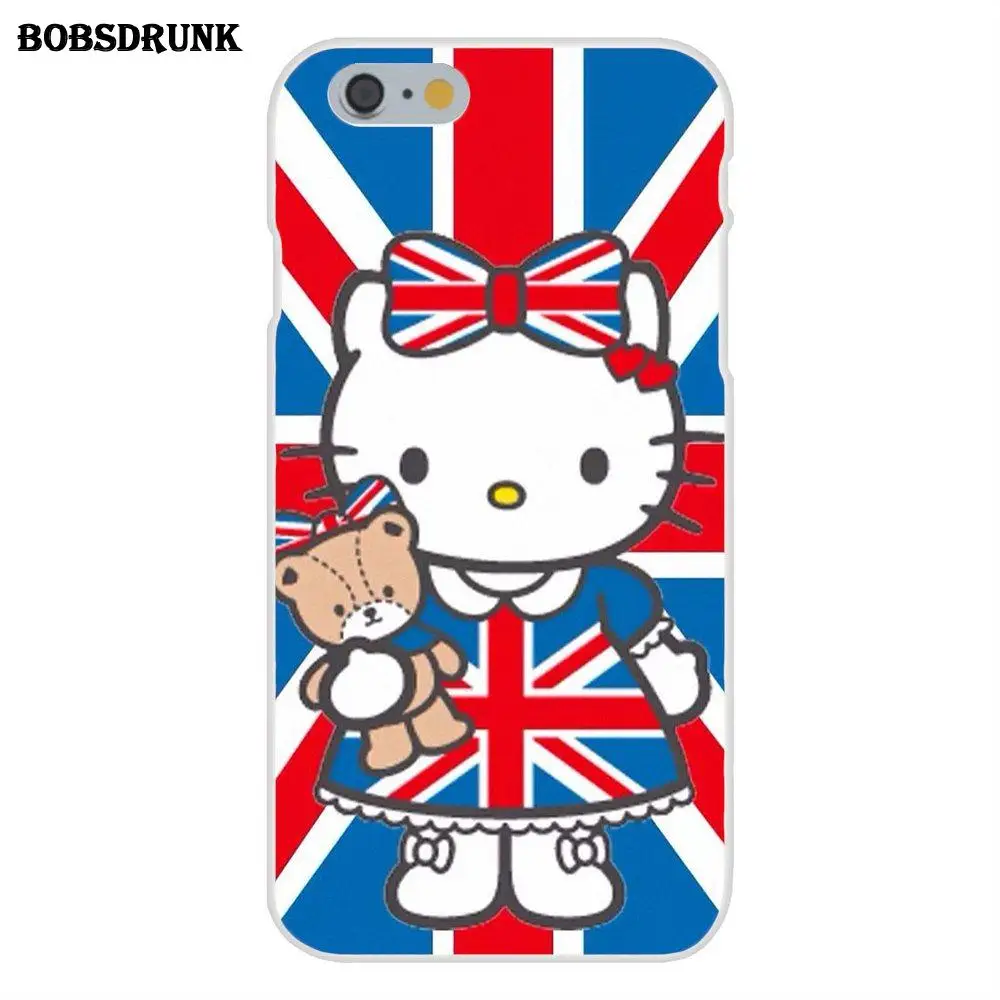 Мягкий ТПУ чехол для мобильного телефона hello kitty с милыми мультяшными узорами для Apple iPhone 4 4S 5 5C SE 6 6S 7 8 Plus X - Цвет: as picture