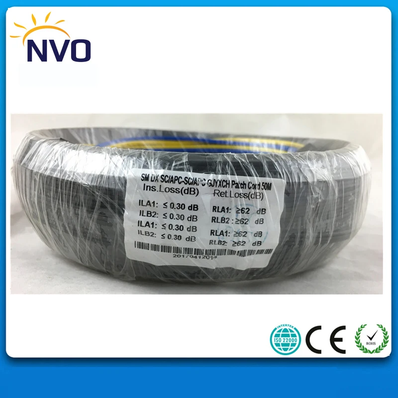 50 м Открытый SC/UPC К 2 ядра однорежимный дуплекс G657A2 LSZH Куртка FTTH GJYXCH