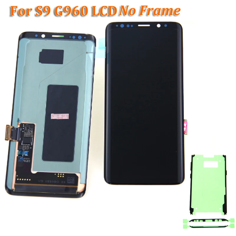 AMOLED Замена для SAMSUNG Galaxy S9 S9+ ЖК сенсорный экран дигитайзер с рамкой G960 G965 дисплей - Цвет: S9 G960 No frame