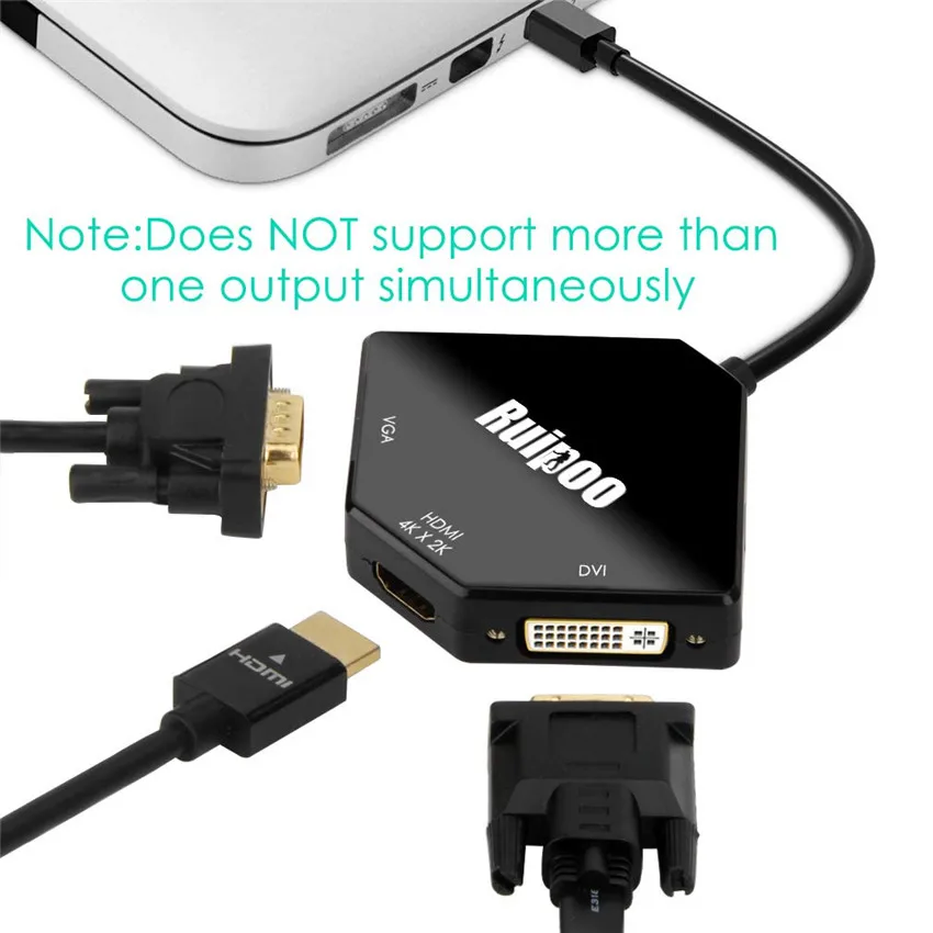 Mini DisplayPort Thunderbolt к HDMI DVI VGA конвертер DP 4K адаптер для Macbook Air Pro многофункциональный