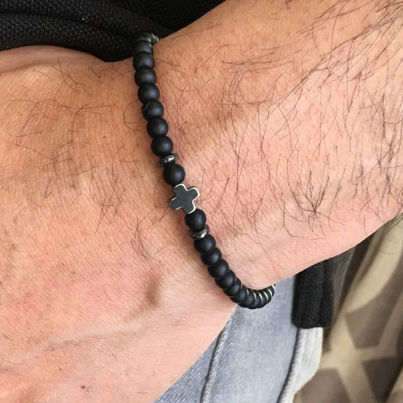 Fashion Simple Lucky Charm Handmade Bracelets For Men Stone Beads Bracelet Style Jewelry Gift Pulsera Hombre | Украшения и