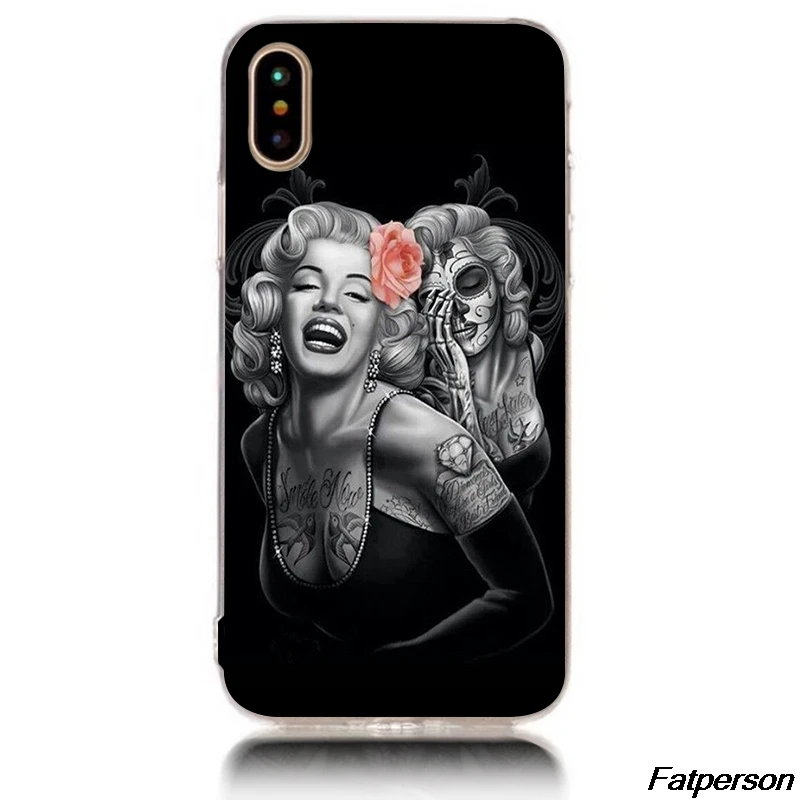 Мэрилин Монро татуированные Одри Хепберн Цитата чехол для iPhone 7 7plus 8X5 5s SE 6 6s plus 4