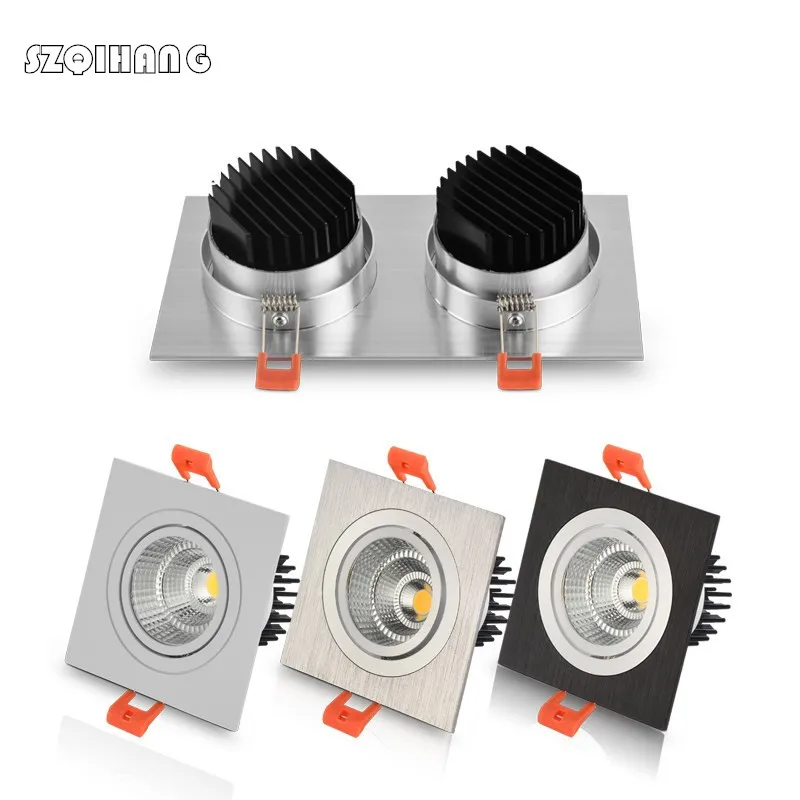 

7w 10w 14w 20w AC85V-265V 110V / 220V Black White LED dimmable Ceiling square cob Downlight Recessed LED Wall lamp Spot light