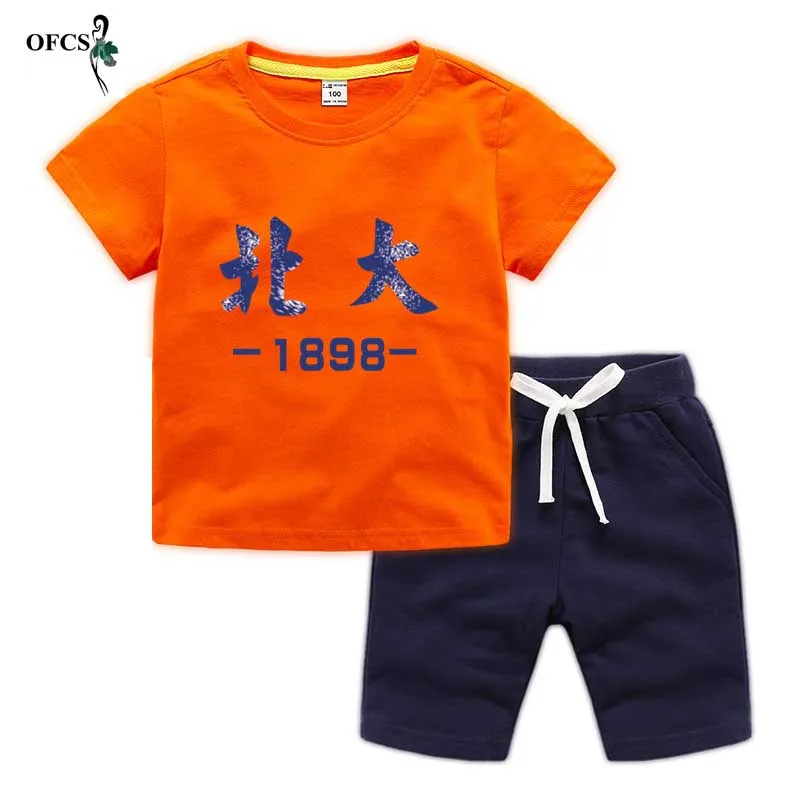 

New Summer Children's Clothes Cotton Suit Fashion Short Sleeves T-shirt+Shorts Newborn Girls Boys Clothing Kids 2Pcs/Set 18M-12T
