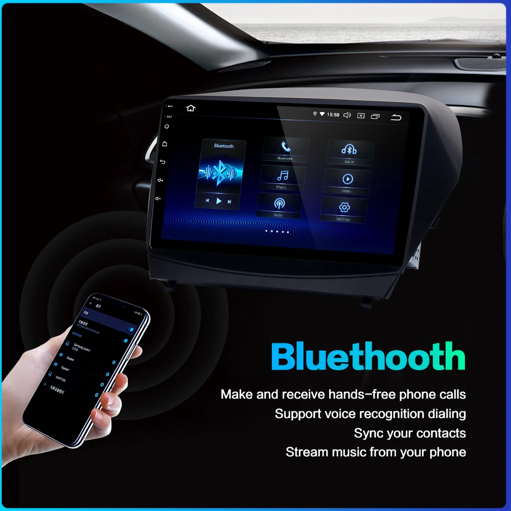 Dasaita " дисплей автомобиля 1 Din радио Android 9,0 для hyundai IX35 2009- USB 64G Ram 1080p видео