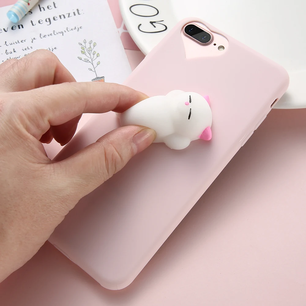 Kisscase 3D мультфильм мягкий чехол для iPhone 5S 5 SE прекрасной Squishy телефона 7 6 6S plus Ultra Slim