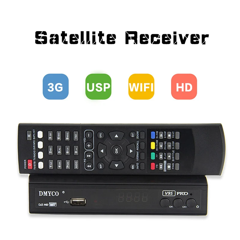 Original Satellite TV Receiver Decoder Full HD DVB-S2 Support 7 Cable Europe Spain Poland Powervu PVR YouTube Receptor +USB WIFI |