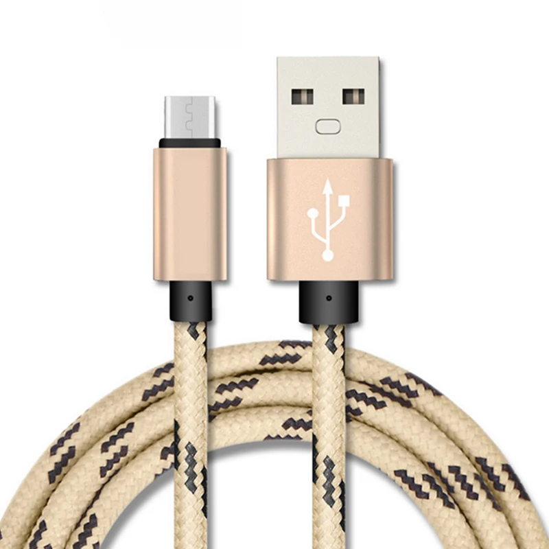 5V2A кабель для мобильного телефона Быстрая Зарядка Micro USB в клетку нейлоновый