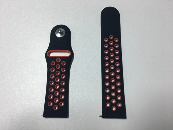 black red Силиконовый ремешок huami amazfit bip 22 мм 20 мм для samsung gear sport S2 s3 Frontier Classic galaxy watch band 42 мм 46 мм huawei gt 2 - Цвет ремешка: black red
