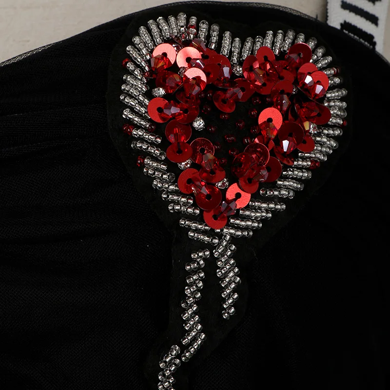 2019 женское вышитое торжественное платье Черное длинное тонкое сексуальное