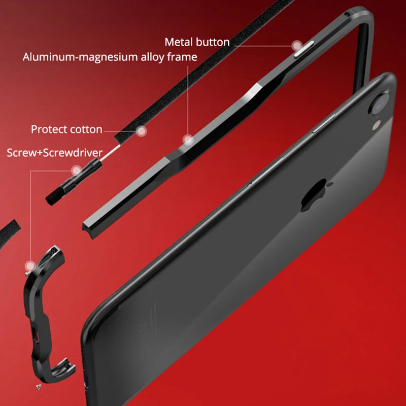 Luphie металлический бампер чехол для Apple iphone 8 8x роскошные чехлы телефонов прочная 3D