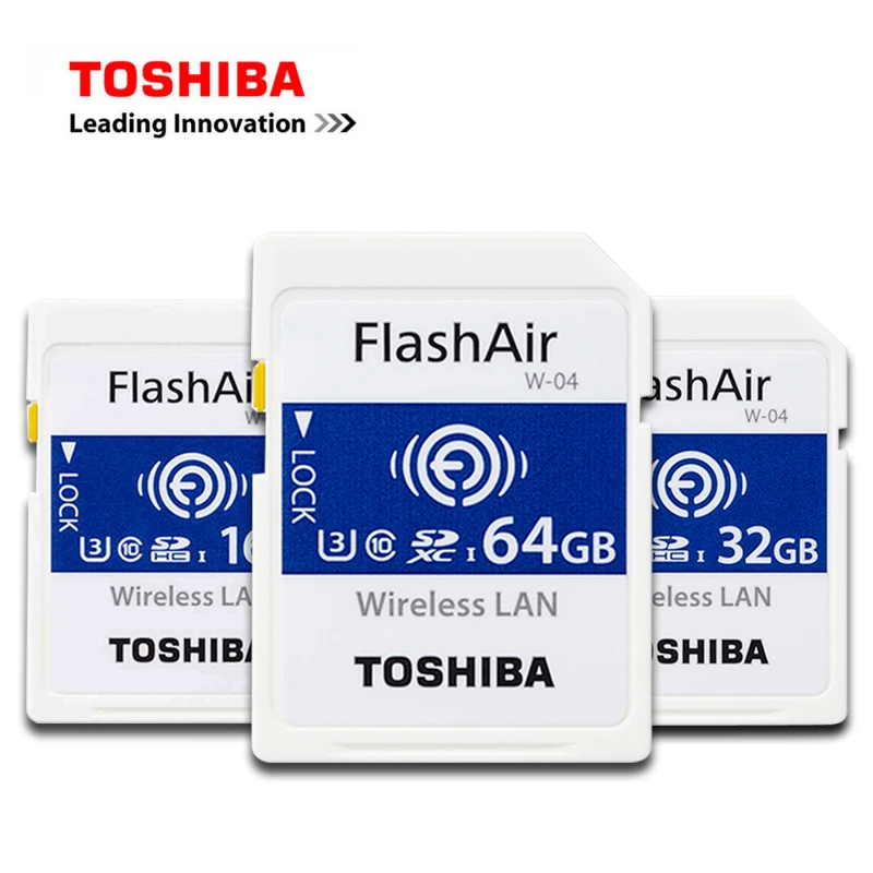 Новая TOSHIBA Беспроводная LAN Wifi SD карта FlashAir класс 10 U3 камера SDHC 64 Гб SDXC W 04