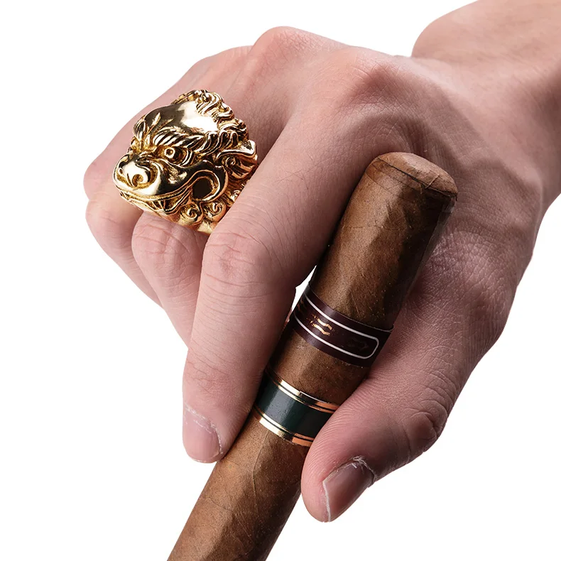 CIGARLOONG портативное роскошное кольцо для сигар позолоченное кольцо для сигар креативный ювелирный держатель CLV-01a