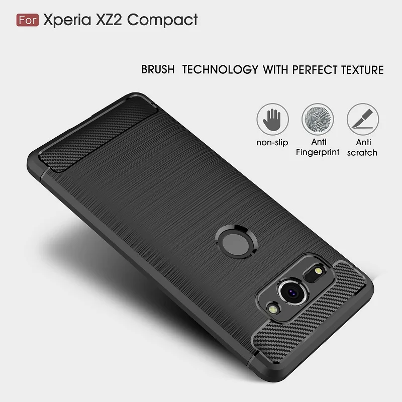 1 шт. телефона Чехол для Sony XZ2 углерода Волокно ТПУ противоударный чехол