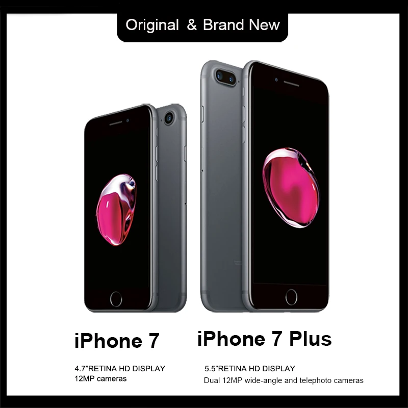 Оригинальный Новый разблокированный Apple iPhone 7/7 Plus 4G LTE камера 12 МП дисплей 4 7/5 5