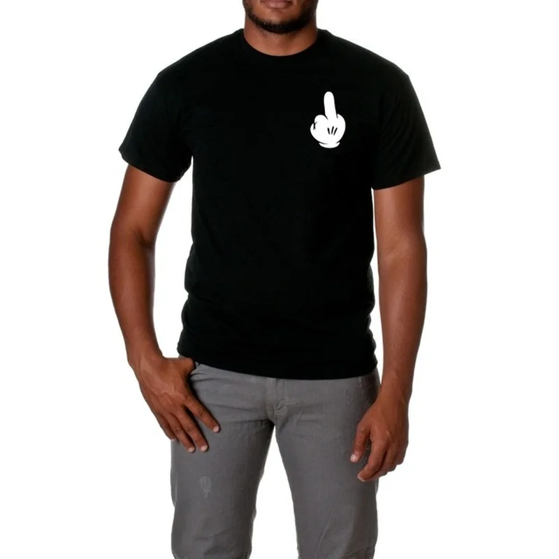 Для мужчин футболка 2018 Лето Повседневное черная мальчиков топы с принтом Рубашка