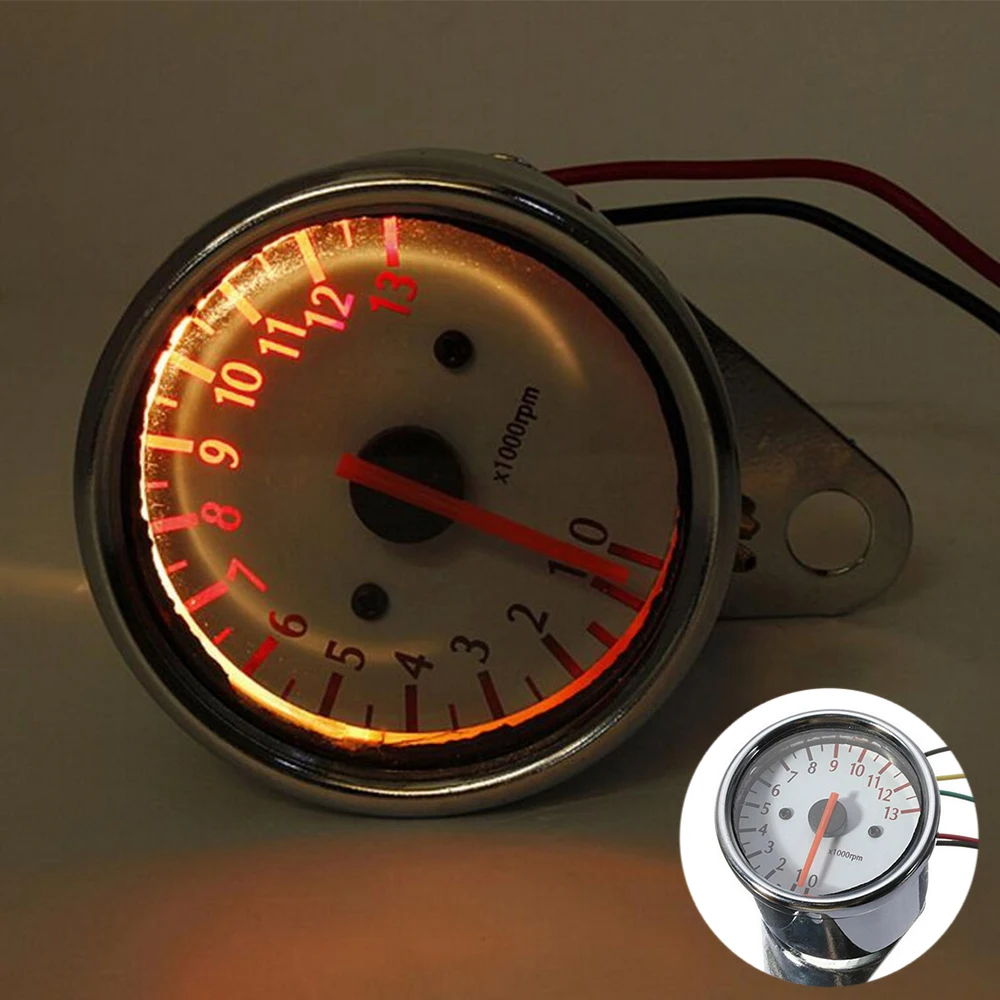 Универсальный 13000 об/мин скутер мотоцикл Аналоговый тахометр Gauge12v мотоциклетные