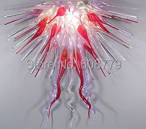 

Free Shipping Clear and Pink Blown Glass Modern Crystal Chandelier