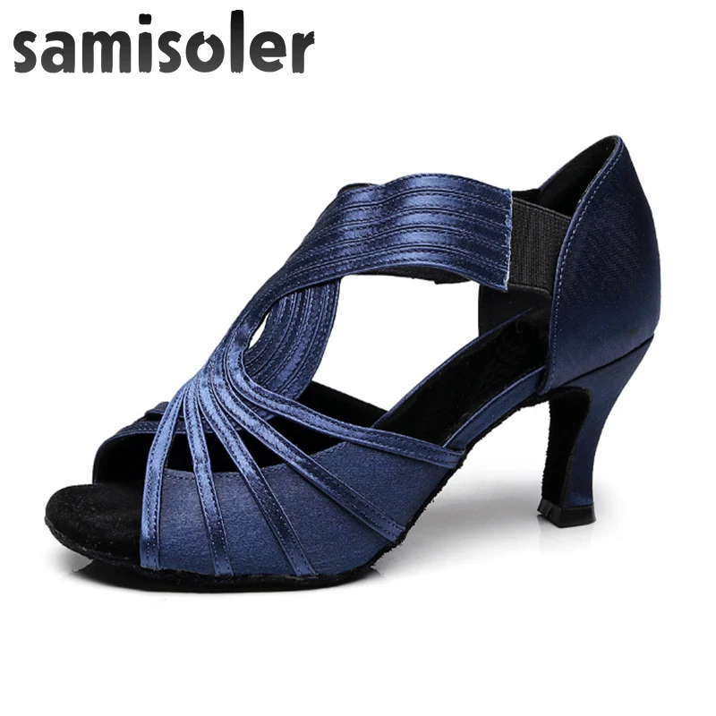 Samisoler Ballroom Women Latin Dance Shoes Modern Pole Dance Shoes Salsa Tango High Heel Adjustable Latin Shoes For Girls Ladies