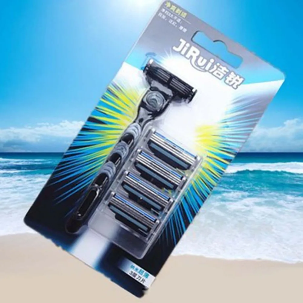 Мужская Ручная бритва трехслойная 1 ручка 5 лезвий набор трехслойных с точным