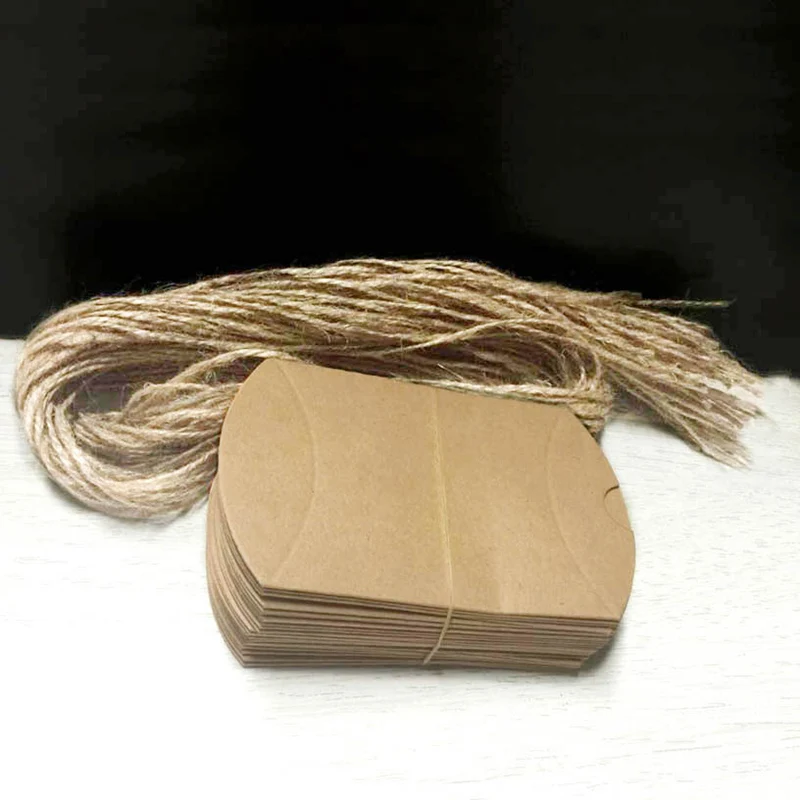 

Cute Kraft Paper Pillow favor Box Wedding Gift Boxes Party Candy Box Wholesales Festive Party Supplies 9X6.5X2.5cm BB0048
