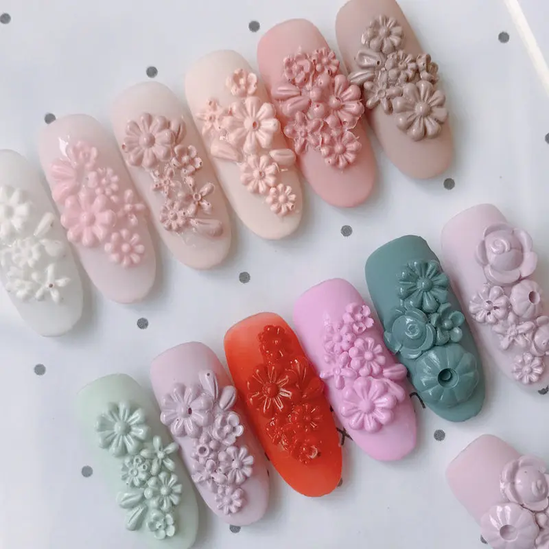 Многоразовый акриловый силикон для ногтевого дизайна 2 шт. шаблон формы цветок