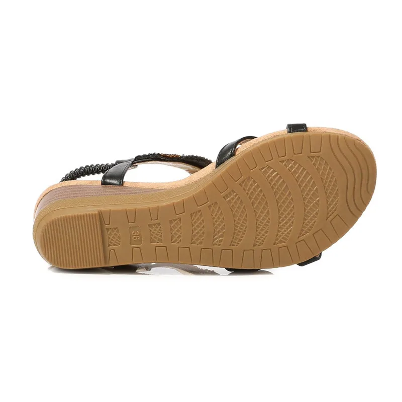 Женские босоножки с открытым носком на танкетке | Обувь