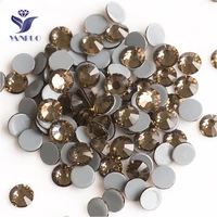 yanruo 2058hf all size smoked topaz flat back hotfix rhinestones glass crystal strass stones for clothes decoration