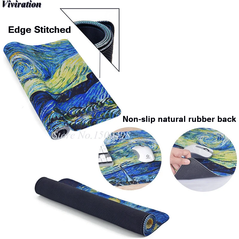 

2020 New Hot Product Van Gogh Print Mousepad Rubber Gaming Mouse Pad For Overwatch CF For League Of Legends Dota Gamer Mause Pad