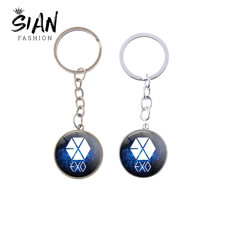 Цепочка для ключей с 3d логотипом SIAN KPOP EXO Очаровательная сумочка брелок кабошоном