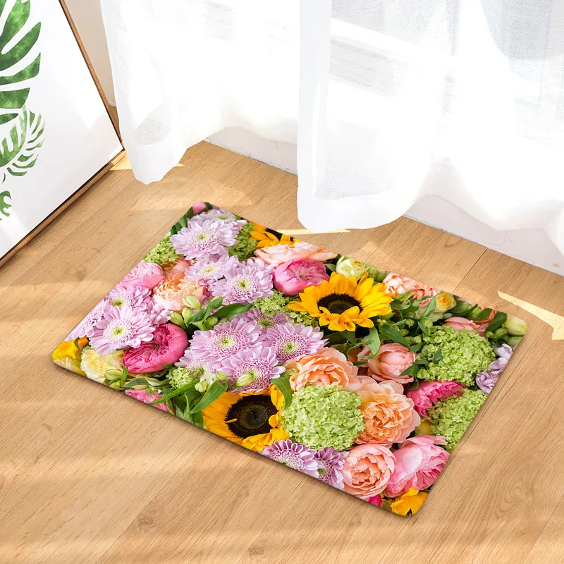 Нордический INS Стиль Печатный дверной коврик цветочный ковер с рисунком
