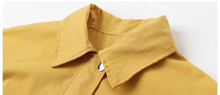 

Windbreaker female long section 2019 spring autumn loaded new Korean version of the loose waist tooling women's windbreaker W423