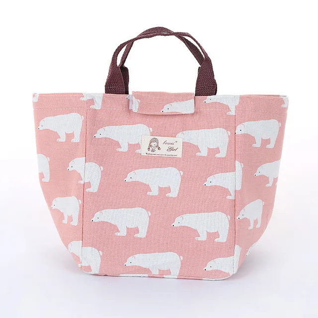 pink bear Детские еда хранения изоляции Фламинго сумки портативный Кормление молоко бутылка для воды термальность сумка утепленная еда термос - Цвет: pink bear