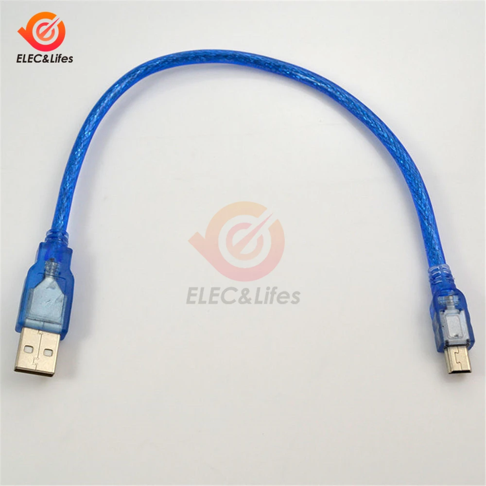 30CM USB Cable for UNO R3/Nano XBEE /MEGA2560/Leonardo/Pro micro/DUE Line Blue High Quality A type USB/Mini USB/Micro USB Port