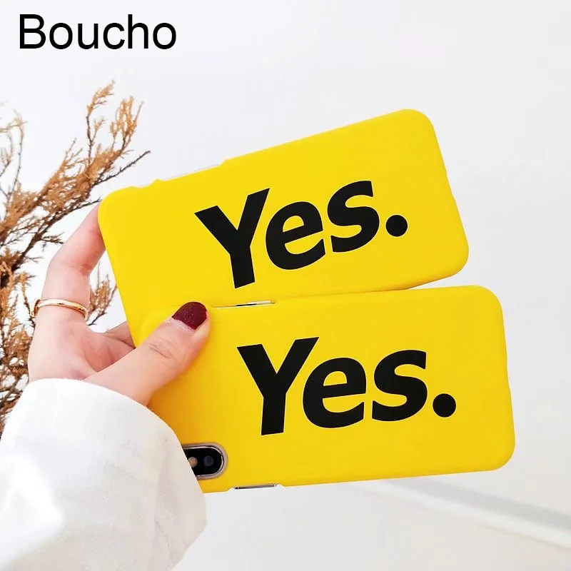 Чехол для телефона Boucho YES с буквенным принтом iphone X модный желтый твердый