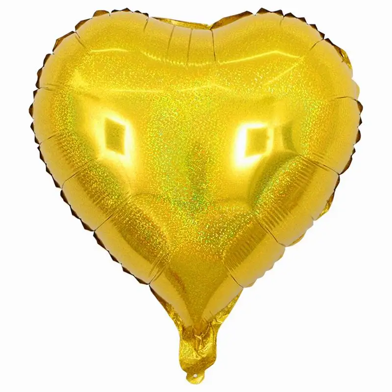 gold heart 50 шт./лот 18 дюймов блестящая Лазерная Звезда Сердце воздушные шары с гелием блеск шар День Святого Валентина Свадьба День Рождения Декор - Цвет: gold heart