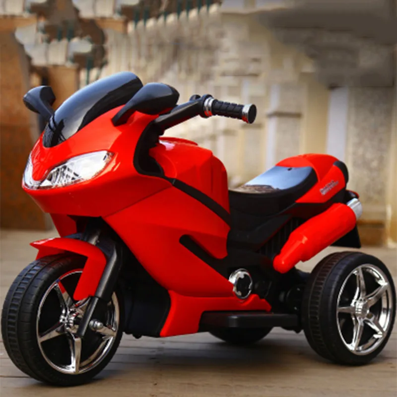 Model 2 Red Детский Электрический мотоцикл, детский трехколесный велосипед, для мальчиков и девочек 2-5-8 лет, заряжаемый игрушечный автомобиль с дистанционным управлением - Цвет: Model 2 Red