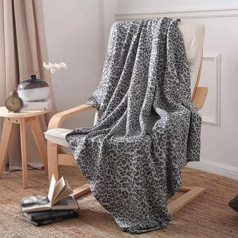 High Quality 120*180cm Leopard Knitted Thread Blanket for Bed Cotton Sofa Decorative Throw Blankets Bedspread Birthday Gift | Дом и сад