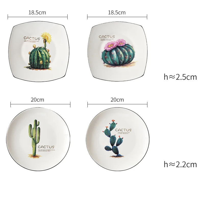 4PCS 1set 4 шт. японский завод керамическая посуда бытовая Высокая кость Китай креативная тарелка столовая тарелка Западная Посуда для фруктов тарелка для салата - Цвет: 4PCS 1set
