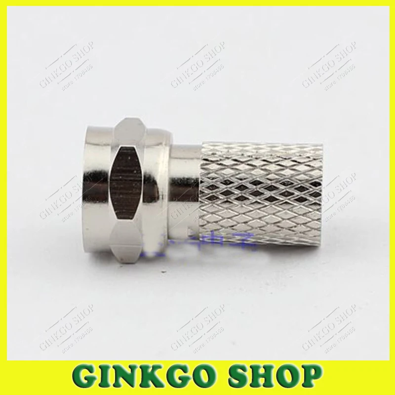 20 шт./лот медная Метрическая самозатягивающаяся F-головка 75-5/RG6 СОЕДИНИТЕЛЬ 4